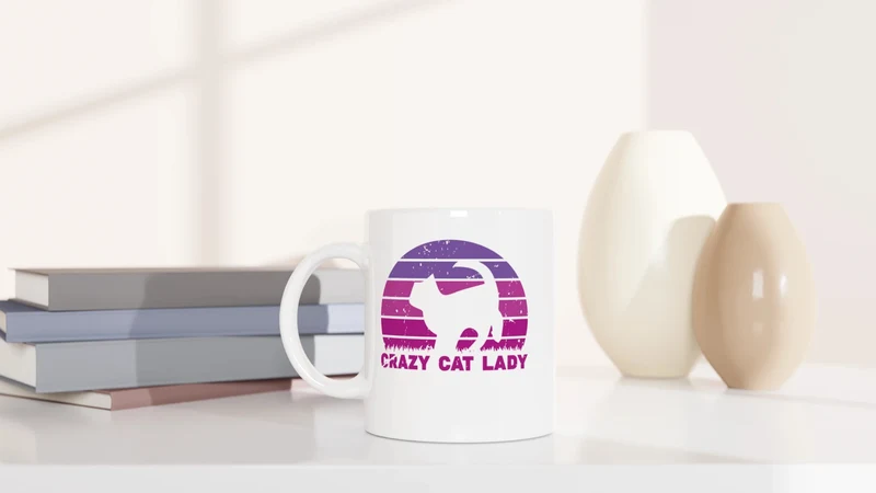 CRAZY CAT LADY - Retro - Tasse