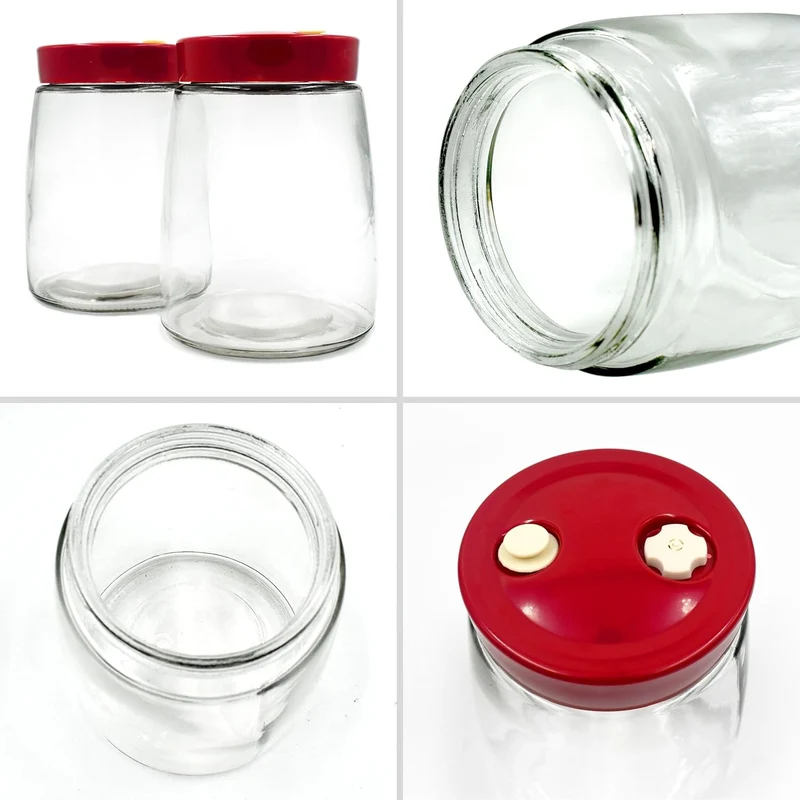 1,4 l Gärglas mit Entlüftungsventil mit 1-Wege-Entlüftung – 2 Stück Gärglas für Kefir, Kimchi, Sauer