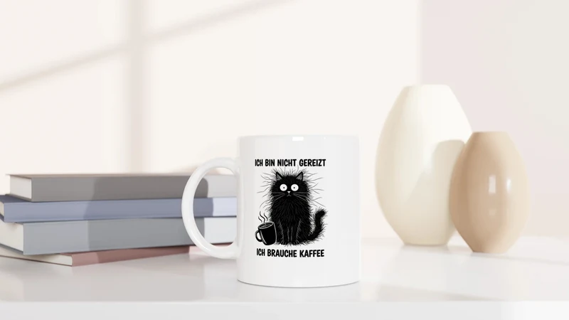 Gereizte Katze - Tasse