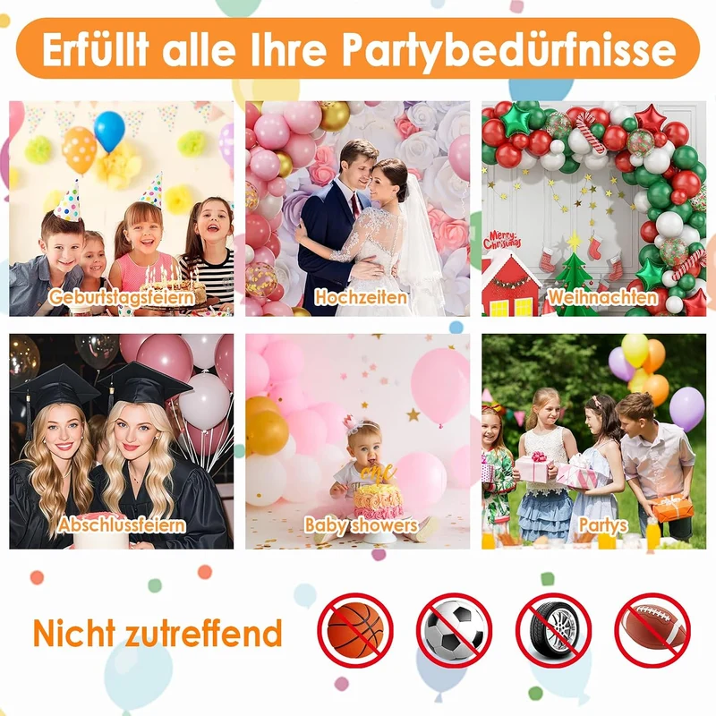 Luftballonpumpe Elektrisch,2000mAh Ballonpumpe Elektrisch mit 3 Luftdüsen,Tragbar Balloon Pump Luftb