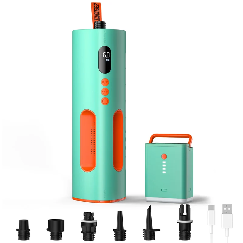 Swonder Seafalcon SUP Pumpe Akku, 3-in-1 wiederaufladbare elektrische Luftpumpe mit Abnehmbarer Batt