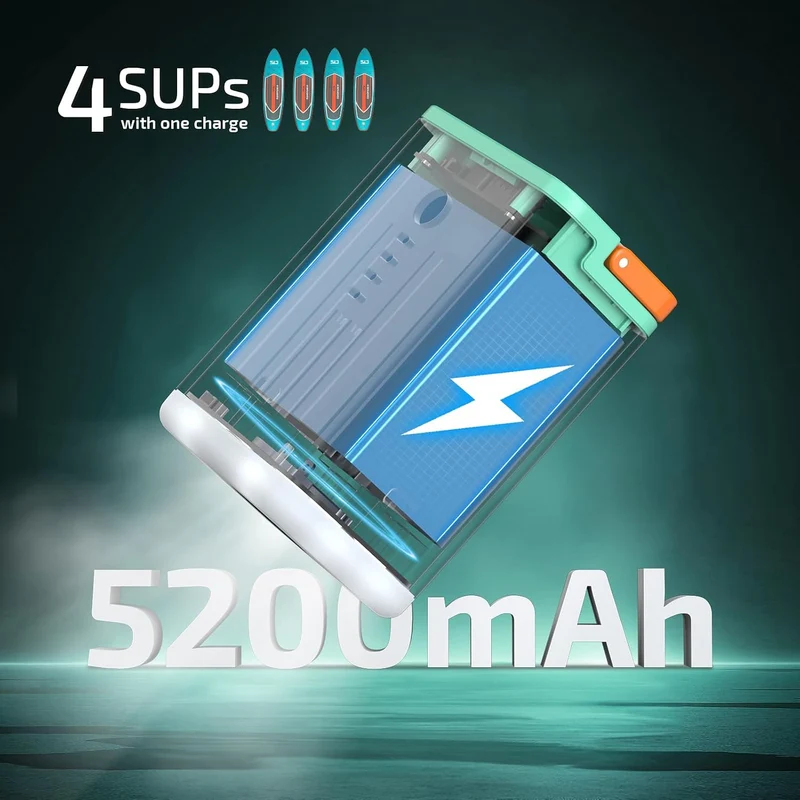 Swonder Seafalcon SUP Pumpe Akku, 3-in-1 wiederaufladbare elektrische Luftpumpe mit Abnehmbarer Batt
