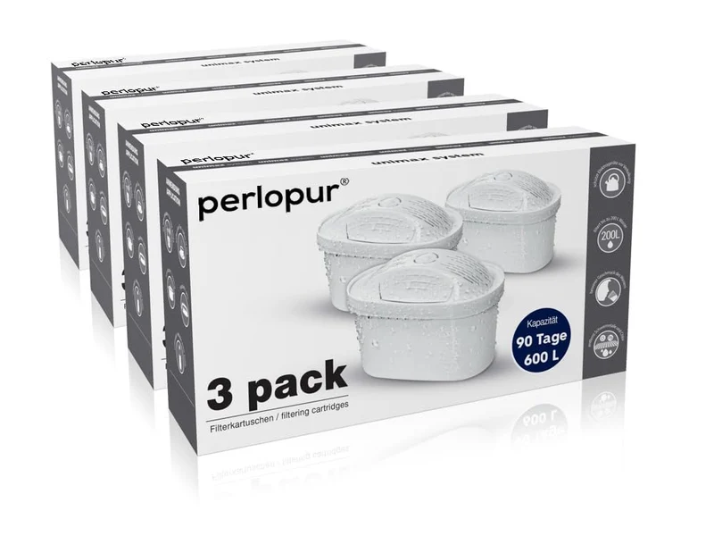 perlopur Filterkartuschen Universal unimax (Pack 12) mit Aktivkohle 3 Stück (4er Pack), 3 Stück (4er