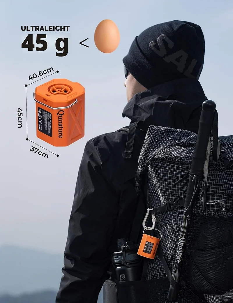 Mini Elektrische Luftpumpe 4.2kPa 150L/min, Tragbar 45g Orange, Orange