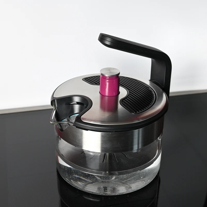 Wasserkocher 1,5l. kezzel Glas für Induktionsherde