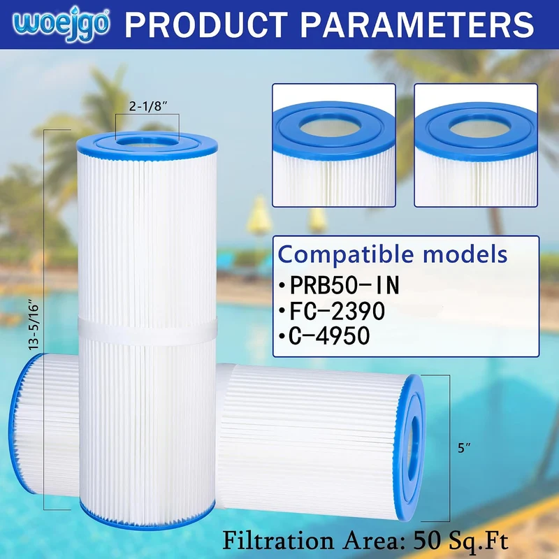 2pcs Spa Filter Kompatibel mit PRB50-IN Weisse*2, Weisse*2