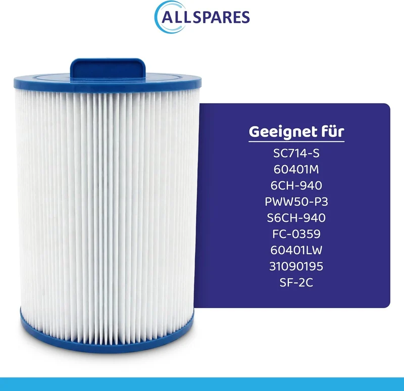 AllSpares 2X Whirlpool Filter, Poolfilter, Spa Filterkartusche Ersatz für Pleatco PWW50P3 | Unicel 6