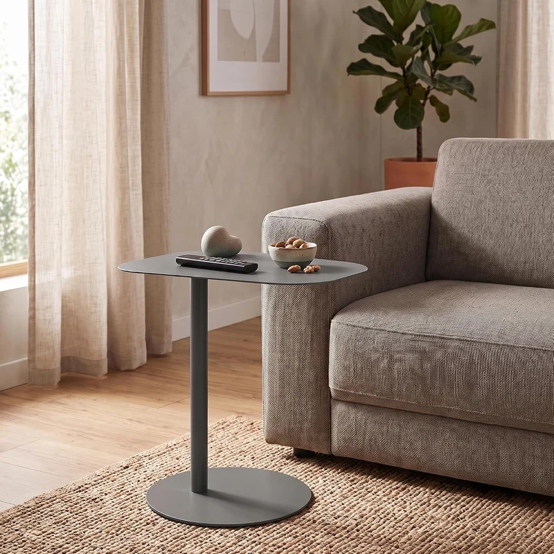 [en.casa] Beistelltisch Nastätten Gartentisch Couchtisch mit Metallgestell Sofatisch modernes Design
