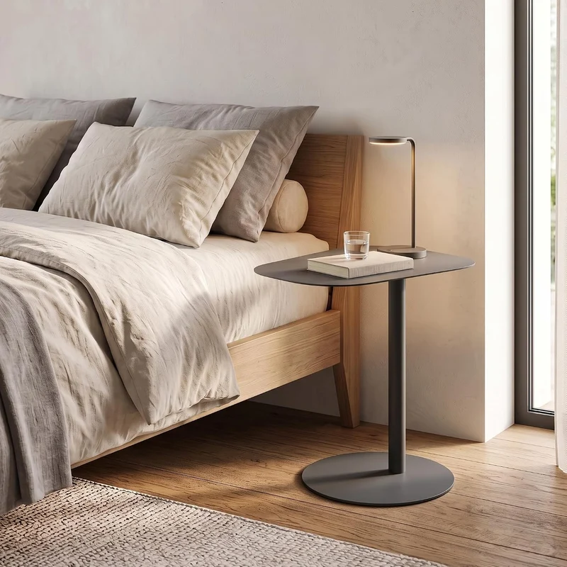 [en.casa] Beistelltisch Nastätten Gartentisch Couchtisch mit Metallgestell Sofatisch modernes Design