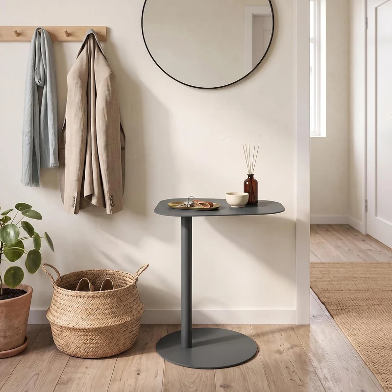 [en.casa] Beistelltisch Nastätten Gartentisch Couchtisch mit Metallgestell Sofatisch modernes Design