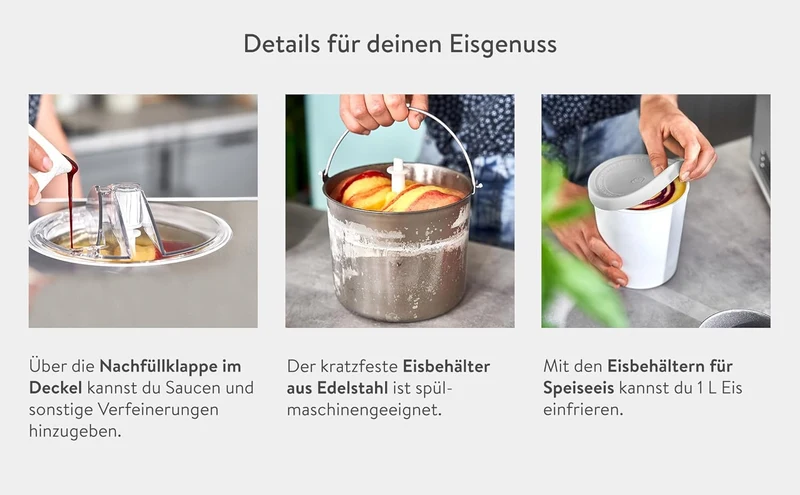SPRINGLANE Eismaschine & Joghurtbereiter Elisa 2,0 L, selbstkühlendem Kompressor 220 W inkl. Aufbewa