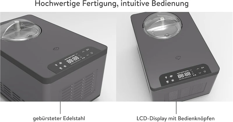 SPRINGLANE Eismaschine & Joghurtbereiter Elisa 2,0 L, selbstkühlendem Kompressor 220 W inkl. Aufbewa
