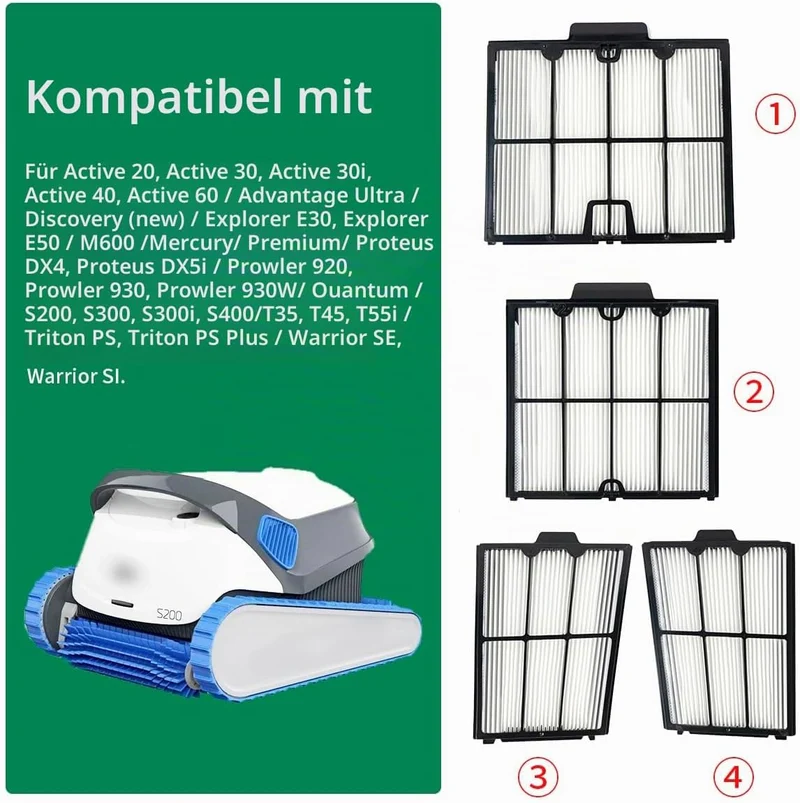 Pool Filter Ultra Fine Filter kompatibel mit Dolphin S200,Proteus DX4,Active 20,Active 30,M600,Explo