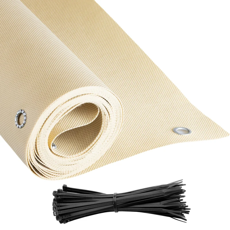 COVER IT Balkon Sichtschutz nach Mass 80 cm Beige 80 x Custom Beige, 80 x Custom Beige