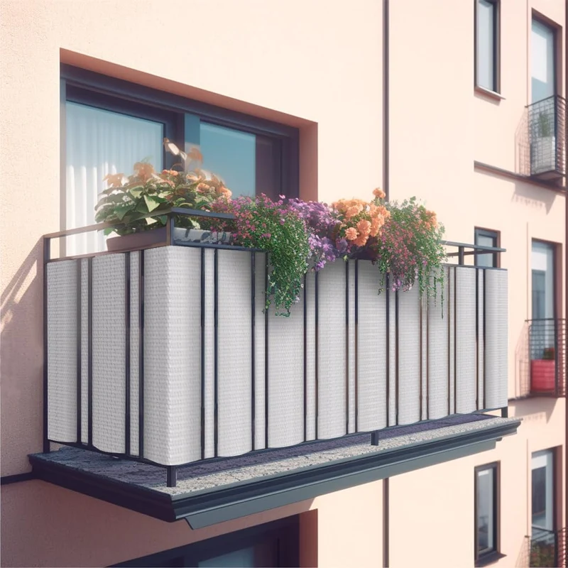 COVER IT Balkon Sichtschutz nach Mass 80 cm Beige 80 x Custom Beige, 80 x Custom Beige