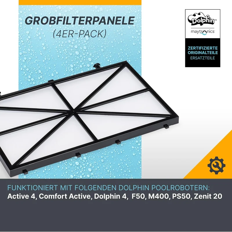 Dolphin Original-Ersatzteil - Grobfilterpanele (4 Stück) - Teilenummer 9991433-R4