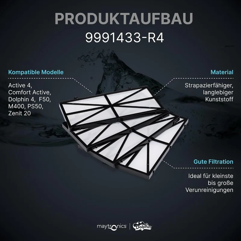 Dolphin Original-Ersatzteil - Grobfilterpanele (4 Stück) - Teilenummer 9991433-R4