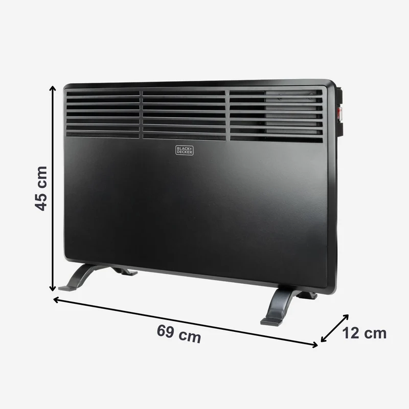 Black+Decker ES9350030B BXCSH1200E Konvektor, 240 V, Schwarz, 1200 W Wand Konvektor - 1200 W, Wand K