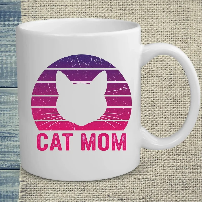 Cat Mom Retro - Tasse