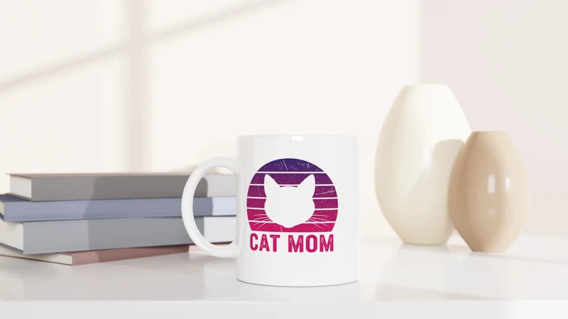Cat Mom Retro - Tasse