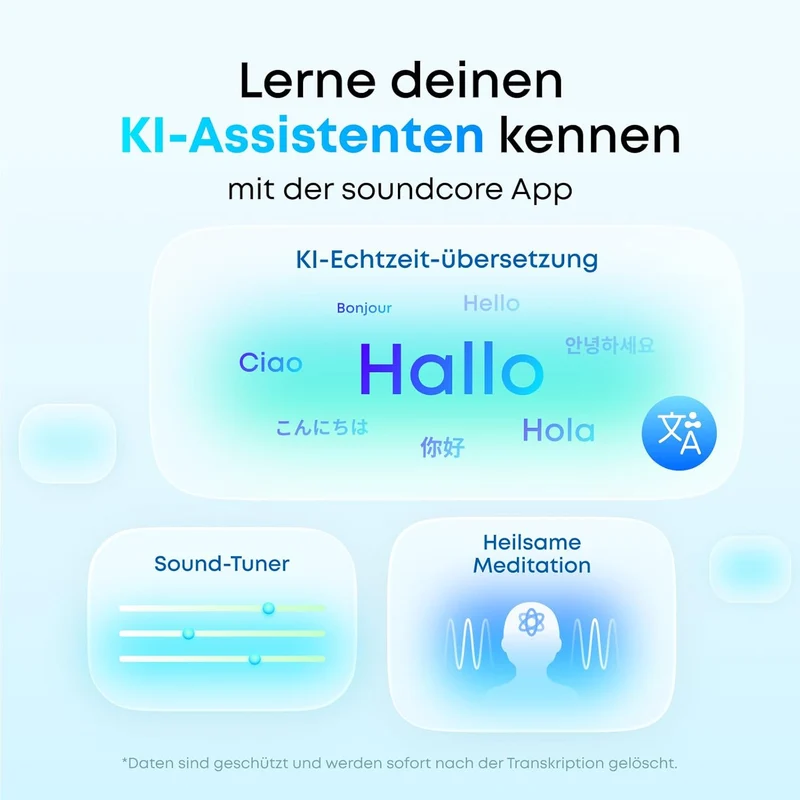 soundcore Anker Space A40, Kopfhörer kabellos, Automatische Geräuschunterdrückung bis 98%, 50h Wiede