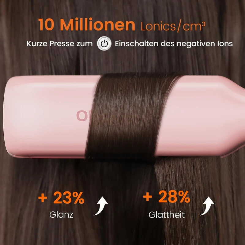 Faszin Professionelle Glätteisen, 42mm Breite Titanplatten mit Negativer Ionenfunktion, 30s Schnelle