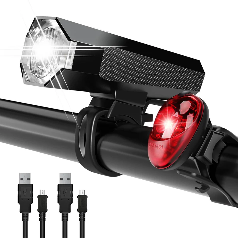 LED Fahrradlicht Set Wiederaufladbare, STVZO Zugelassen Fahrradlicht Fahrradlichter Fahrradlampe Set