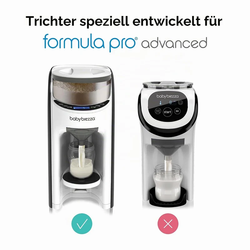 Baby Brezza Formula Pro Advanced Ersatztrichter und Abdeckung GRAU 2 Piece Set, GRAU 2 Piece Set