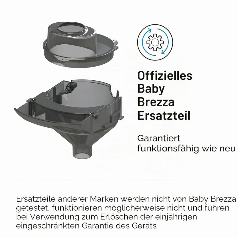 Baby Brezza Formula Pro Advanced Ersatztrichter und Abdeckung GRAU 2 Piece Set, GRAU 2 Piece Set