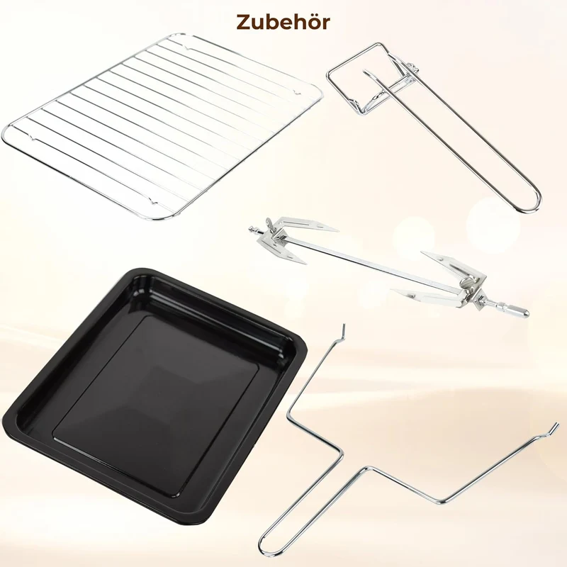 Syntrox Germany 45 Liter Digitaler Edelstahl Mini Stand Backofen mit Umluft und Drehspiess Miniofen