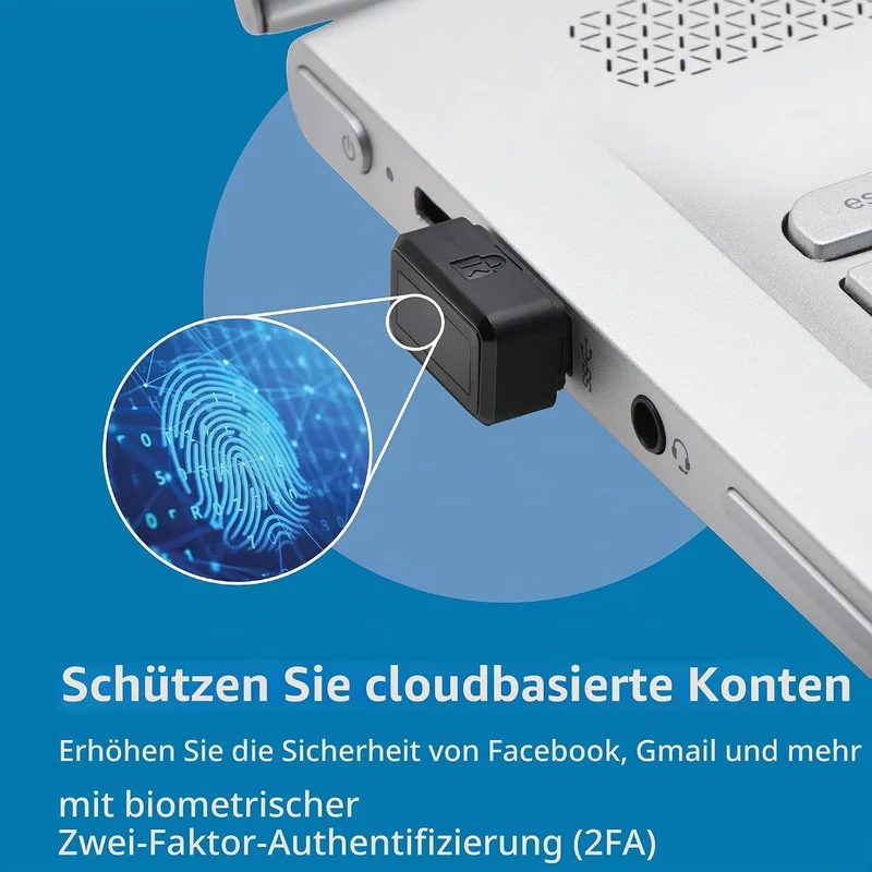 Kensington K67977WW VeriMark ultrasichere USB Fingerabdruckverschlüsselung (für Windows Anmeldung (W