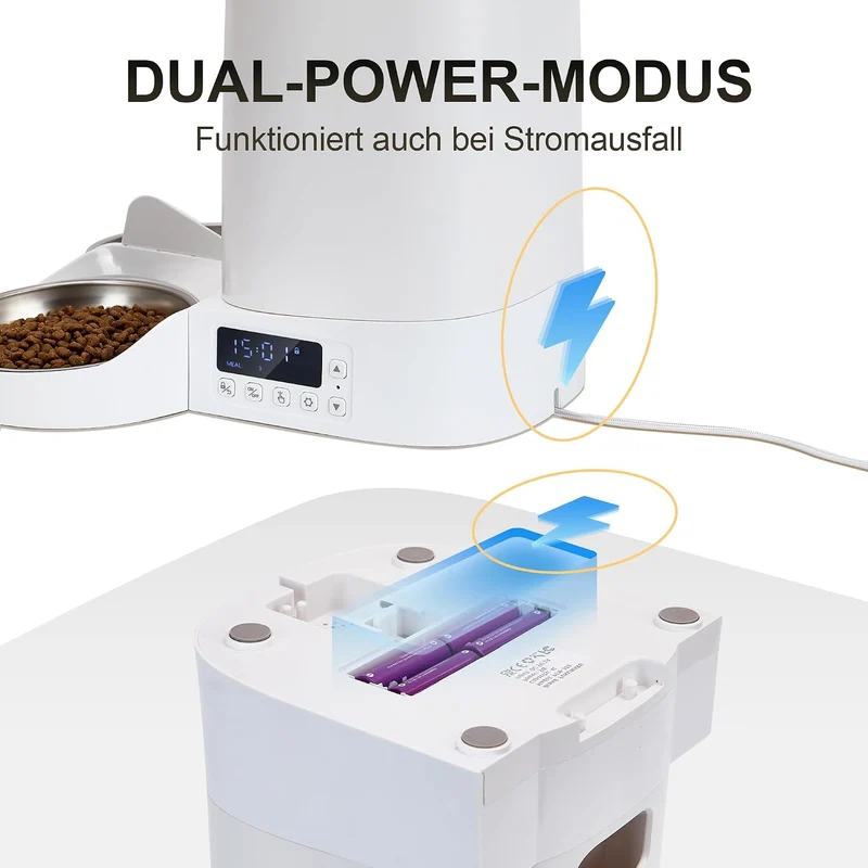 FUKUMARU Futterautomat Katze,Katzenfutter Automat mit Programmierbaren Timern, Automatische Futtersp