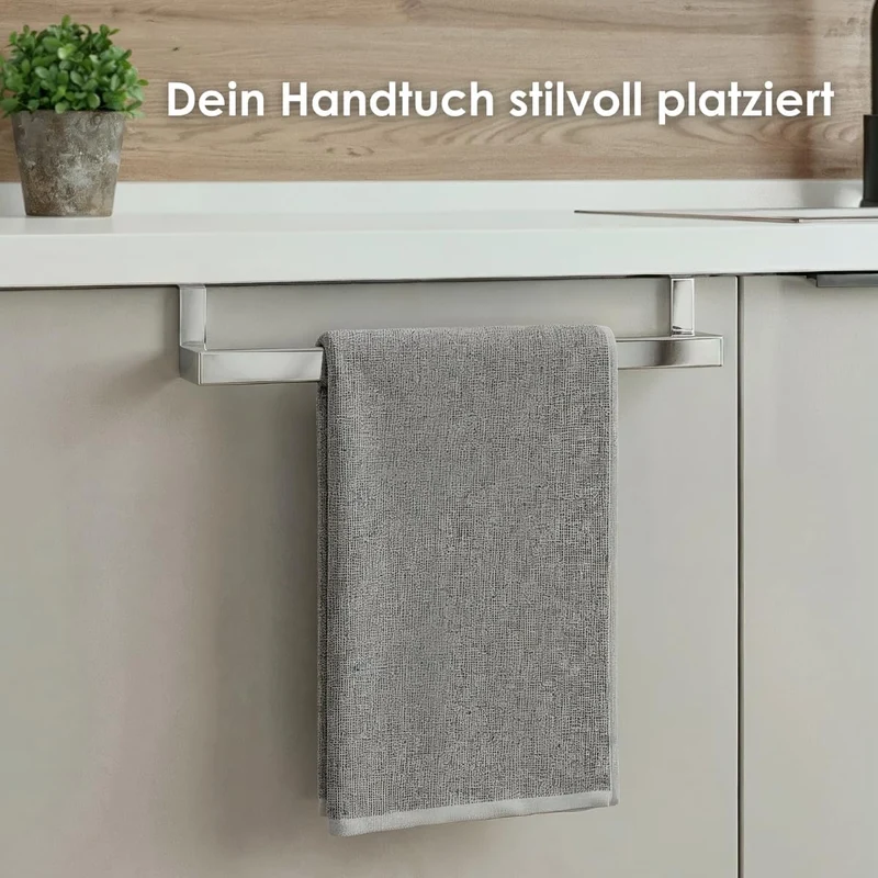 DEELIA® Geschirrtuchhalter Küche | Handtuchhalter ohne Bohren zum Einhängen am Küchenschrank | inkl.