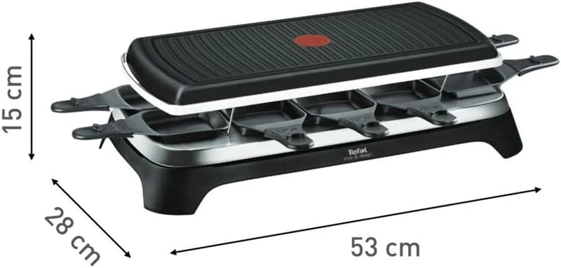 Tefal Raclette Ambiance RE4588 | für 10 Personen | inklusive Tischgrill-Funktion | Grillplatte antih