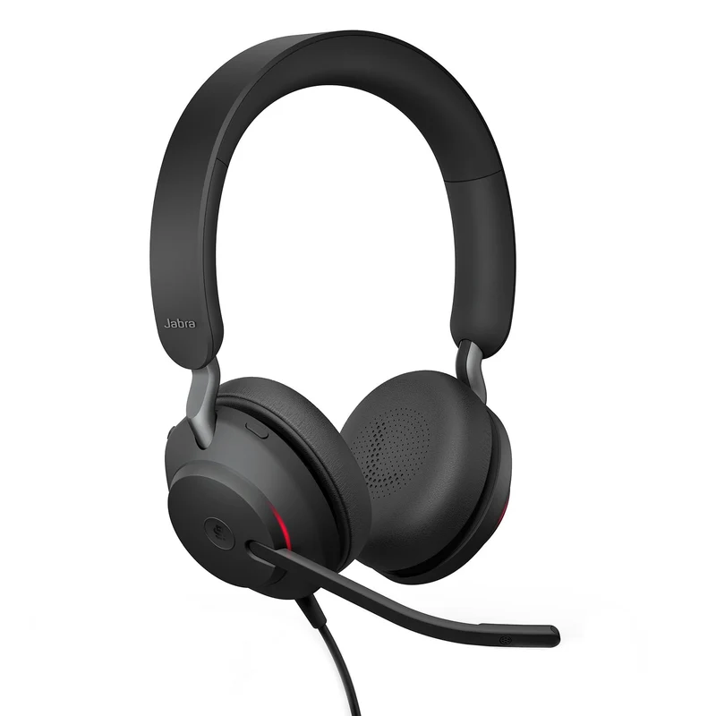 Jabra Evolve2 40 SE - Kabelgebundenes Stereo-Headset mit Geräuschunterdrückung und 3-Mikrofon-Techno