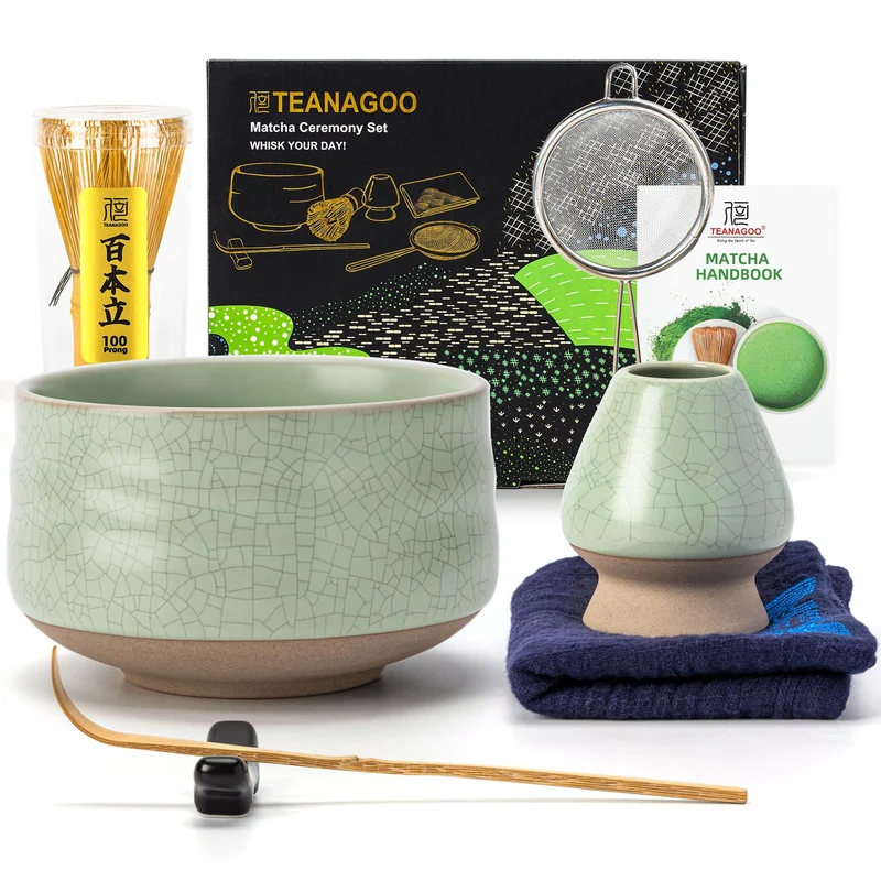 TEANAGOO Matcha Set| Matcha Besen|Matcha Tea Set | Matcha Schale| Matcha Whisk,Schaufel, Sieb, Match