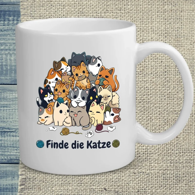 Finde die Katze - Tasse
