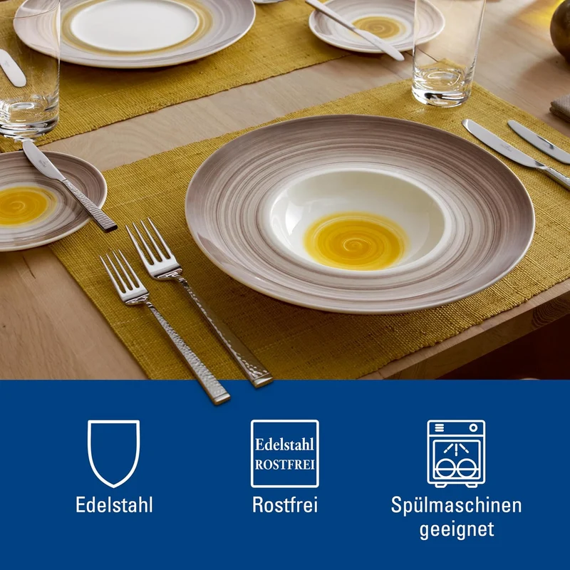 Villeroy und Boch Blacksmith Tafelbesteck für bis zu 6 Personen, 30-teilig, Edelstahl 30tlg. Metall,