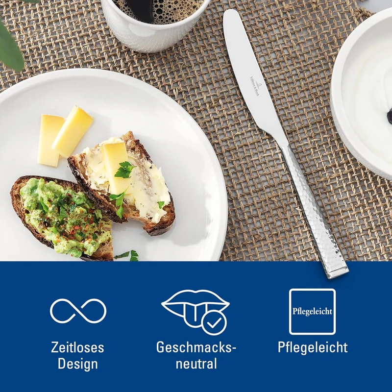 Villeroy und Boch Blacksmith Tafelbesteck für bis zu 6 Personen, 30-teilig, Edelstahl 30tlg. Metall,