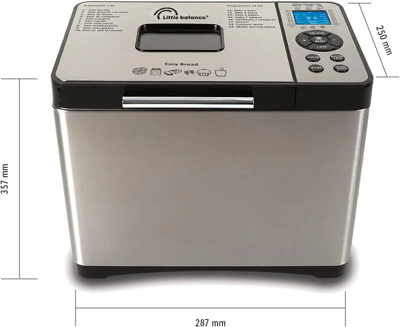 Little Balance 8398 Easy Bread, Brotmaschine, Baguettes, 19 Programme, glutenfrei, Startzeitvorwahl,