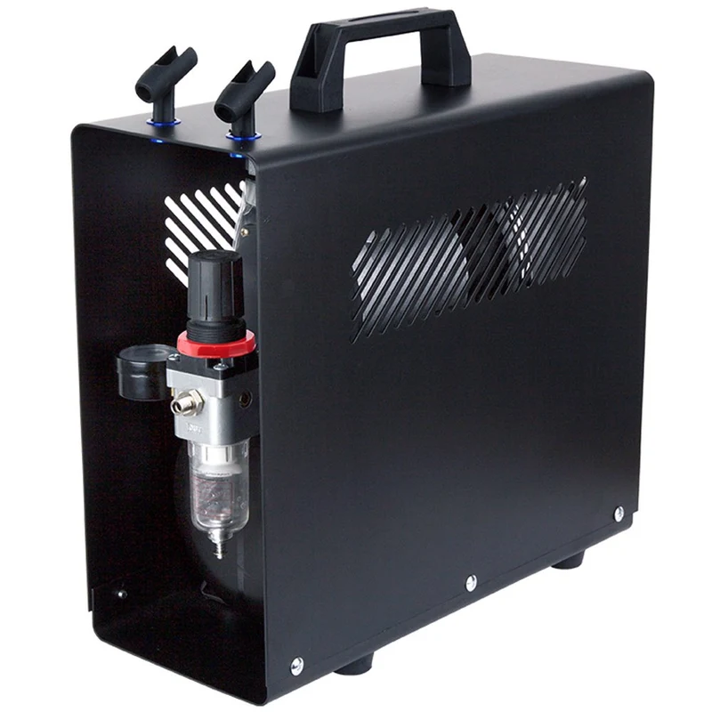 Fengda FD-186A Profi-AirBrush Kompressor mit Start/Stop-Automatik, mit Schutzgehäuse LEISE und ENERG