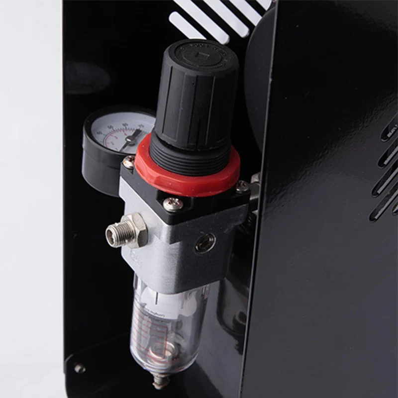Fengda FD-186A Profi-AirBrush Kompressor mit Start/Stop-Automatik, mit Schutzgehäuse LEISE und ENERG