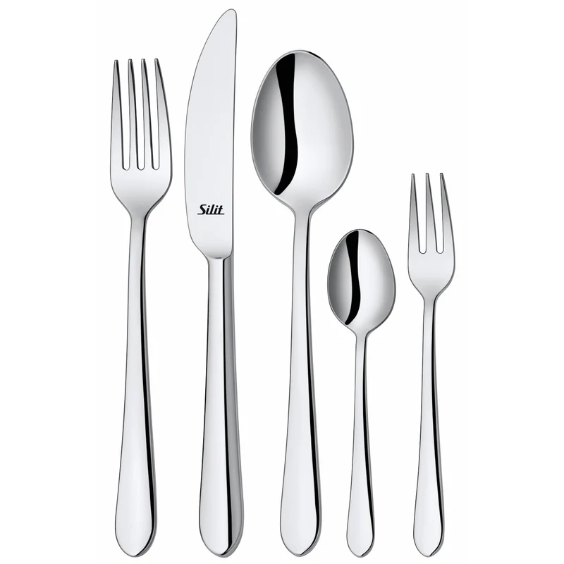 Silit Midi Besteck Set 6 Personen, 30-teilig, Monobloc-Messer, Crominox Edelstahl poliert, glänzend,