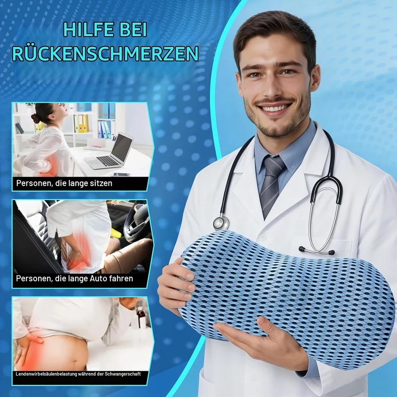 Lumbalkissen,Lendenstützkissen aus Memory-Schaum, Ergonomisches Rückenstützkissen für Bürostuhl und