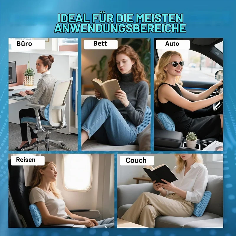 Lumbalkissen,Lendenstützkissen aus Memory-Schaum, Ergonomisches Rückenstützkissen für Bürostuhl und