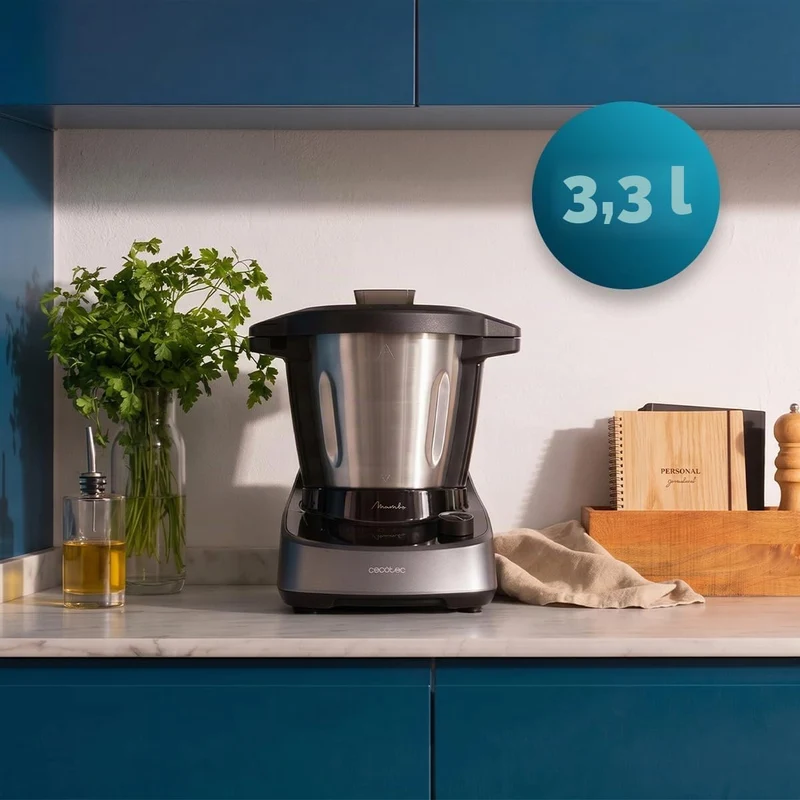 Cecotec Smarte Küchenmaschine Mambo 11090 Daily. 37 Funktionen | WLAN App-Steuerung, 3,3 L Edelstahl