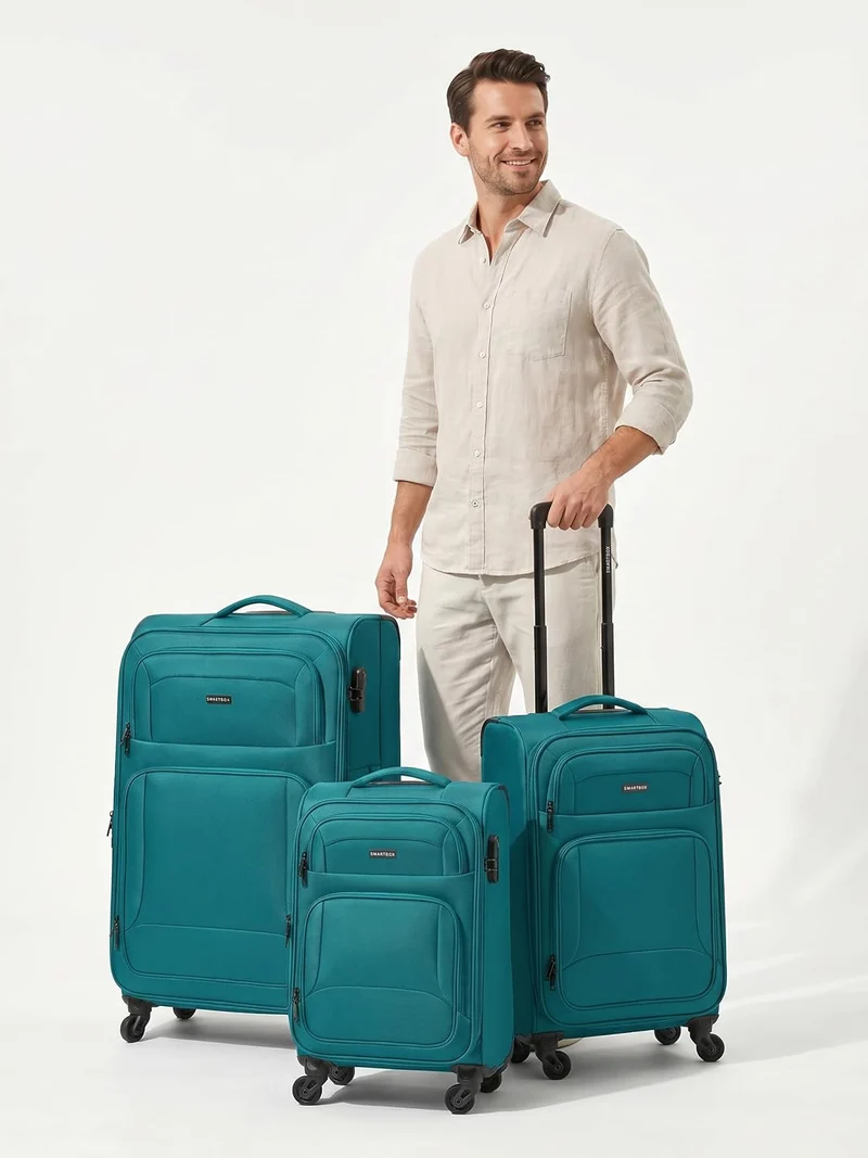 SMARTBOX Weichgepäck Koffer-Set 3-teilig für Damen & Herren Petrol 3-Set, Petrol 3-Set