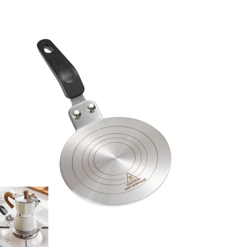 Induktion Adapterplatte für Moka, Edelstahl Gasherd-Diffusorplatte 13cm, Induktionskochteller Adapte