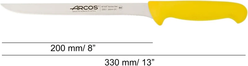 Arcos Filetiermesser mit Nitrum Edelstahlklinge 200 mm - Scharfes Messer für Fleisch und Fisch - Erg