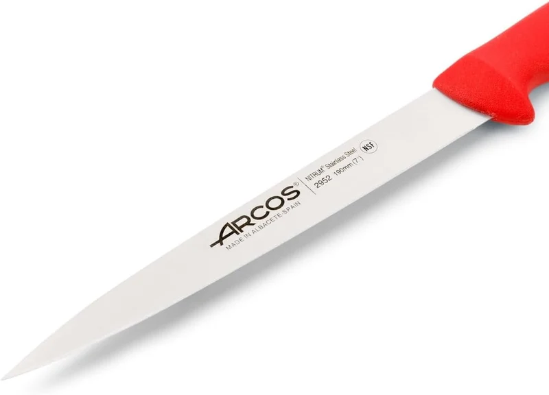 Arcos Serie 2900 - Filetmesser - Klinge Nitrum Edelstahl 190 mm - HandGriff Polypropylen Farbe Rot 1